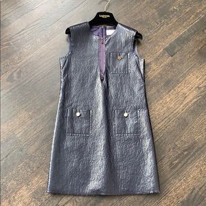 Lanvin Petite Faux-leather shift dress